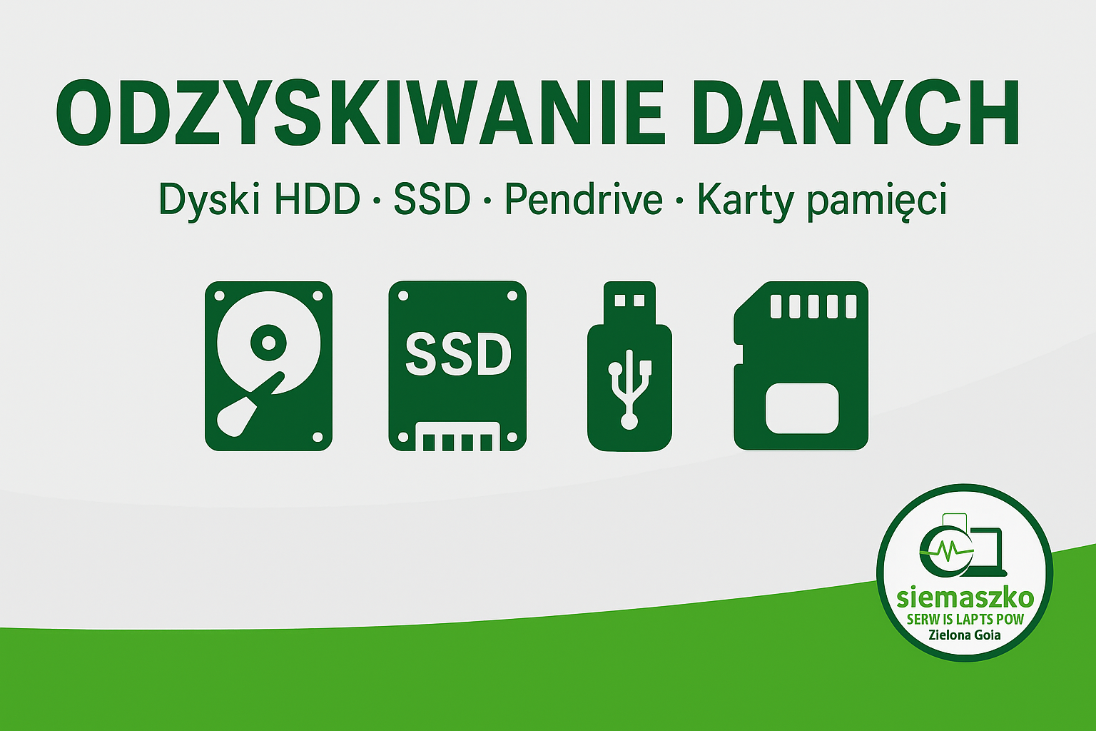 Odzyskiwanie danych z dysków, laptopów i nośników USB – Zielona Góra