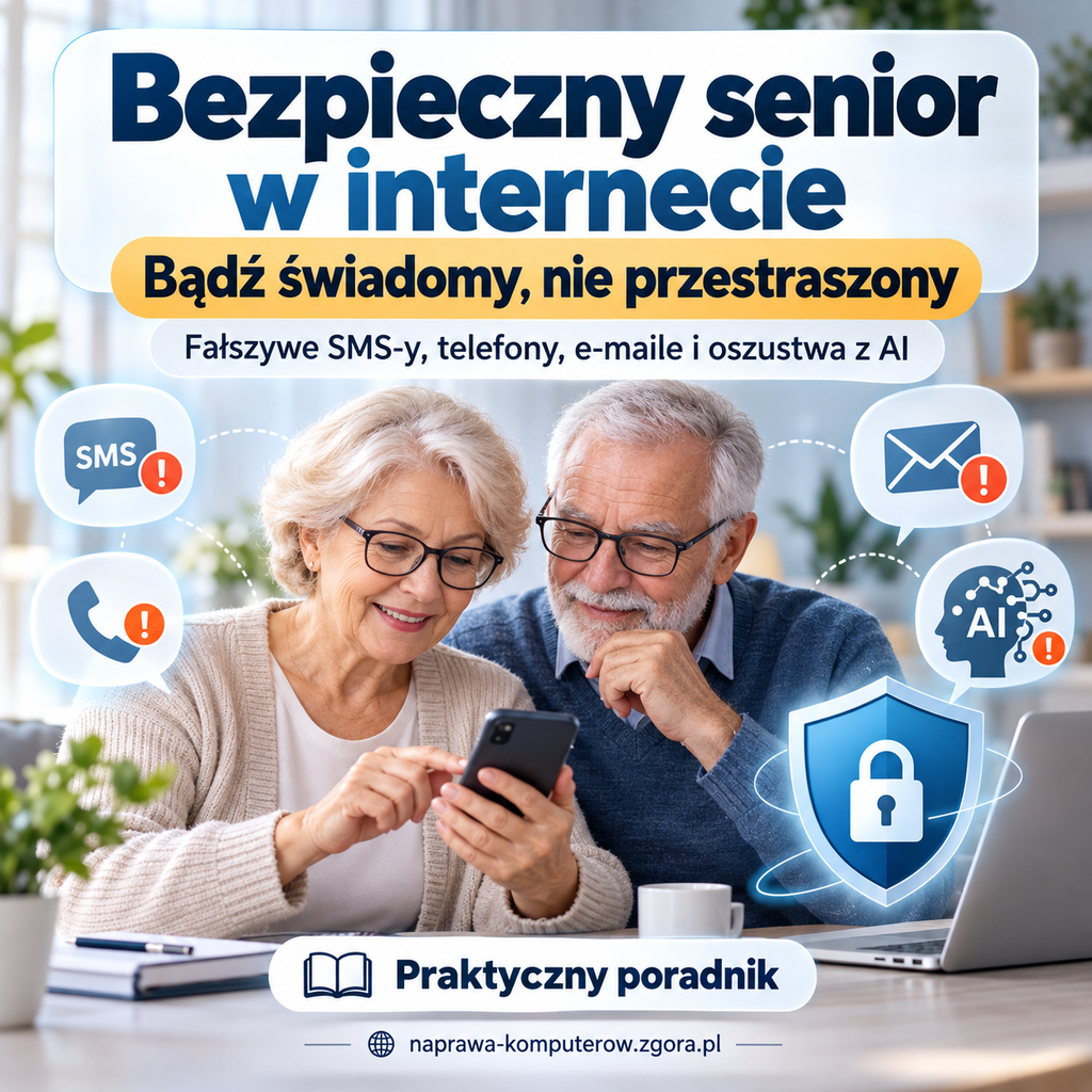 Bezpieczny senior w Internecie – fałszywe SMS-y, telefony i oszustwa z AI